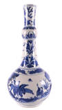 Witte vaas met blauwe tekeningen, Chongzhen 17e eeuw.